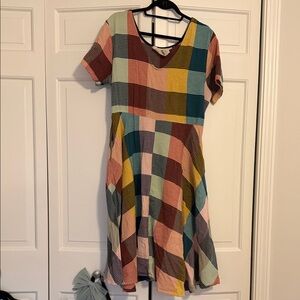Ace & Jig Multicolor Striped midi dress size large!